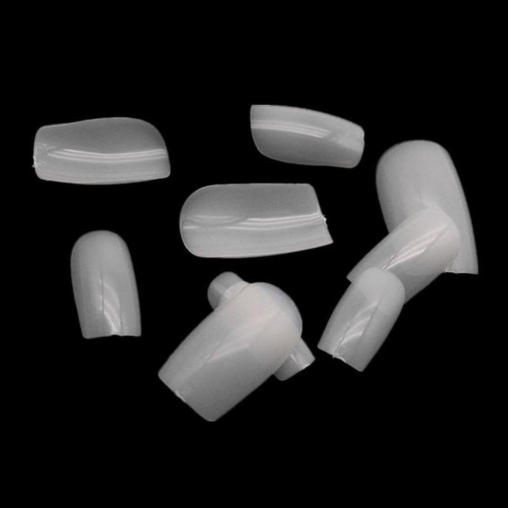 S.A.V.I 500 Pcs White Short Square Fake Nails Set | 10 Sizes Artificial Nail Tips | Natural Finish | ABS Material | Nail Art, DIY Extension, Salon & Home Use | Nail Decoration Kit for Women