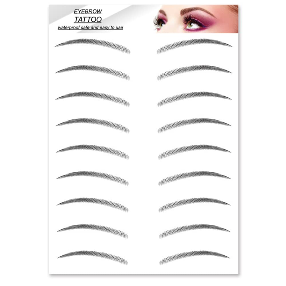 S.A.V.I 9 Pairs 6D Natural Look Eyebrow, Black Color Long Lasting Upto 4 Days, Waterproof Eyebrow Temporary Tattoo Sticker - 1 Sheet #8