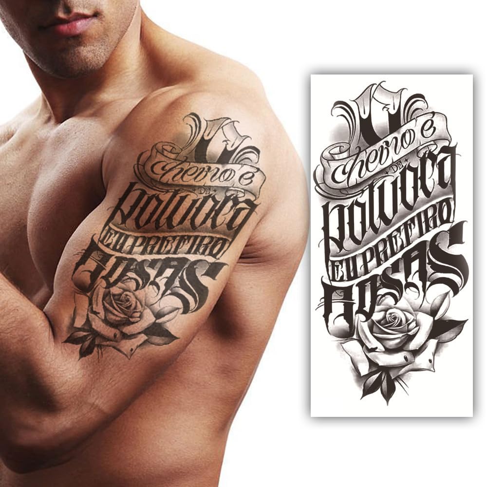 S.A.V.I - Portuguese Style Temporary Tattoo Sticker | Waterproof | 21x10cm | For Men Women