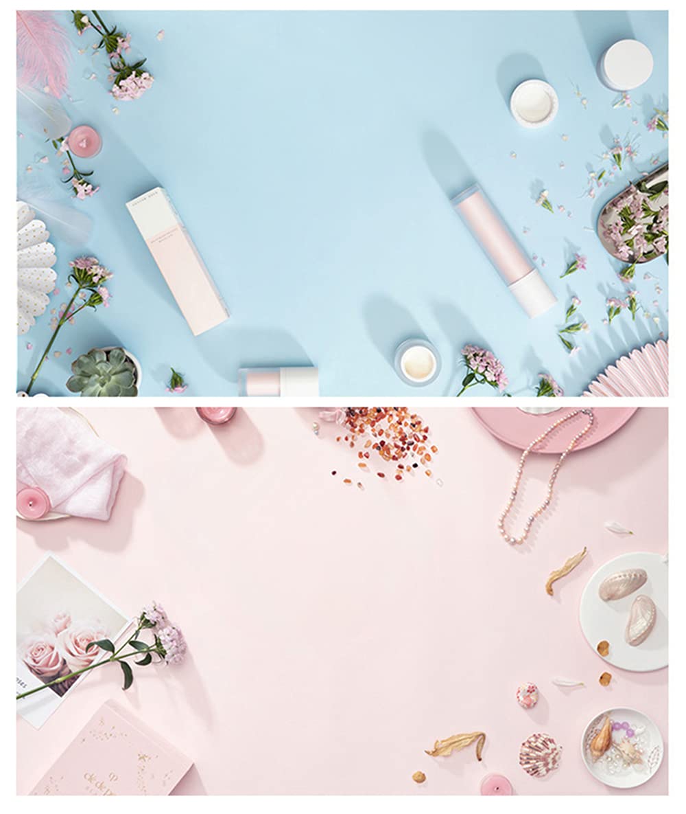 SAVIAURA 1 Sheet 2 in 1 3D Flat Lay Tabletop Double-Sided Photography Backdrop Photo Studio Flatlay Background PVC Wrinkle-Free for Small Product Shoot (Pink & Blue Pattern)