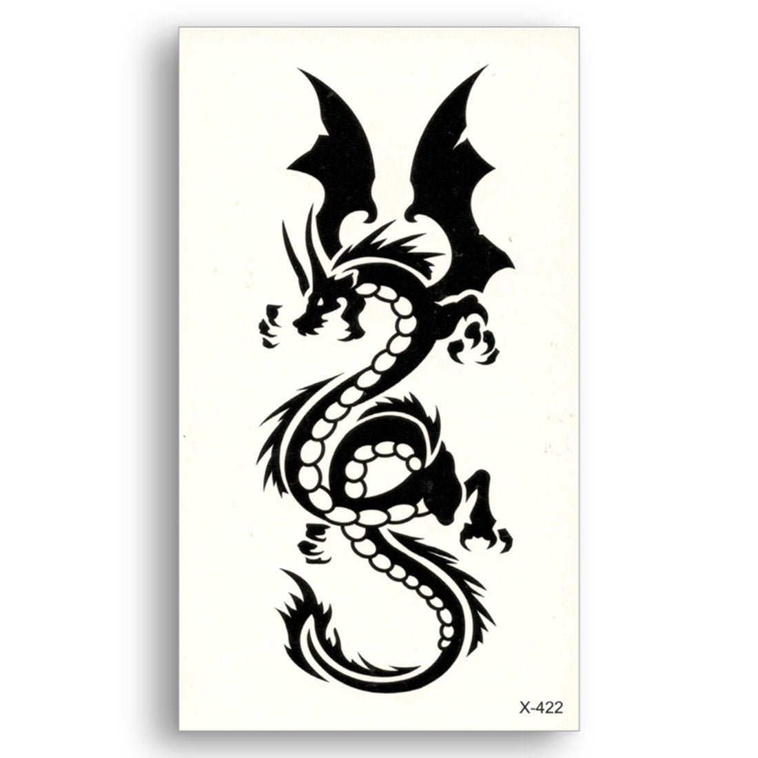 S.A.V.I Temporary Tattoo 3D Black Dragon Sticker, 10.5X6Cm