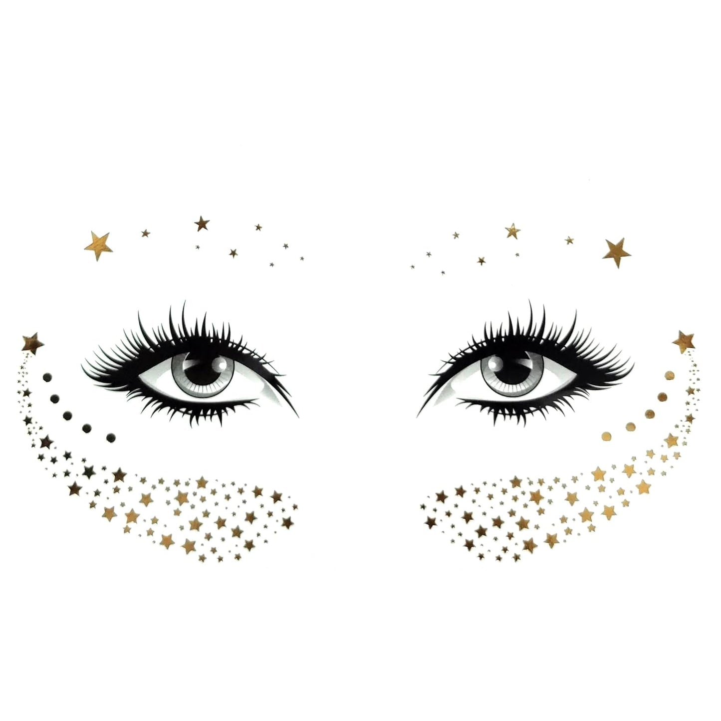 S.A.V.I Golden Face Temporary Tattoos Stars- Get the Perfect Freckled Look with Easy Application, Natural Appearance, Long-lasting, Simple Removal
