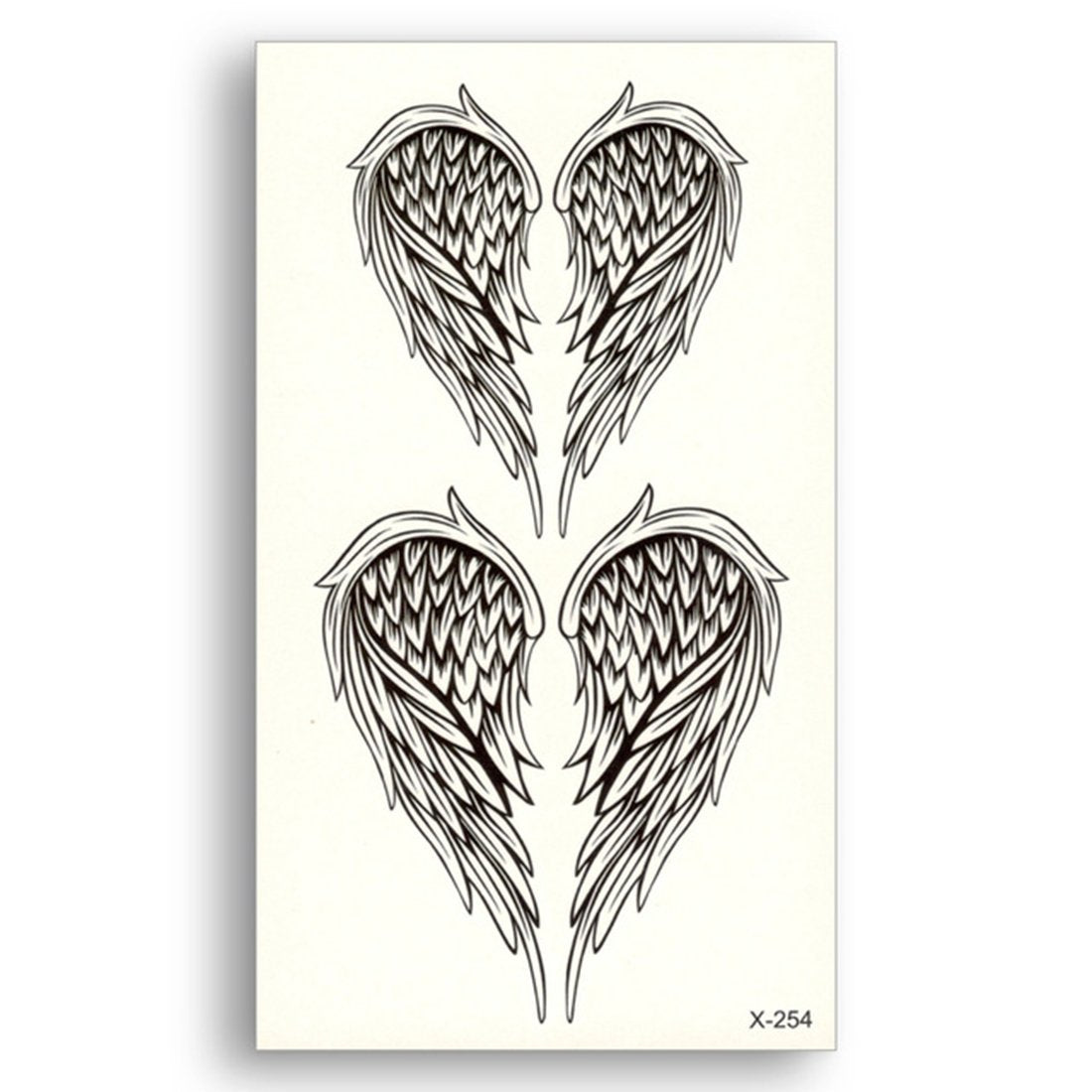 S.A.V.I Temporary Tattoo Black Wings Design Size 10.5x6cm - 1pc.