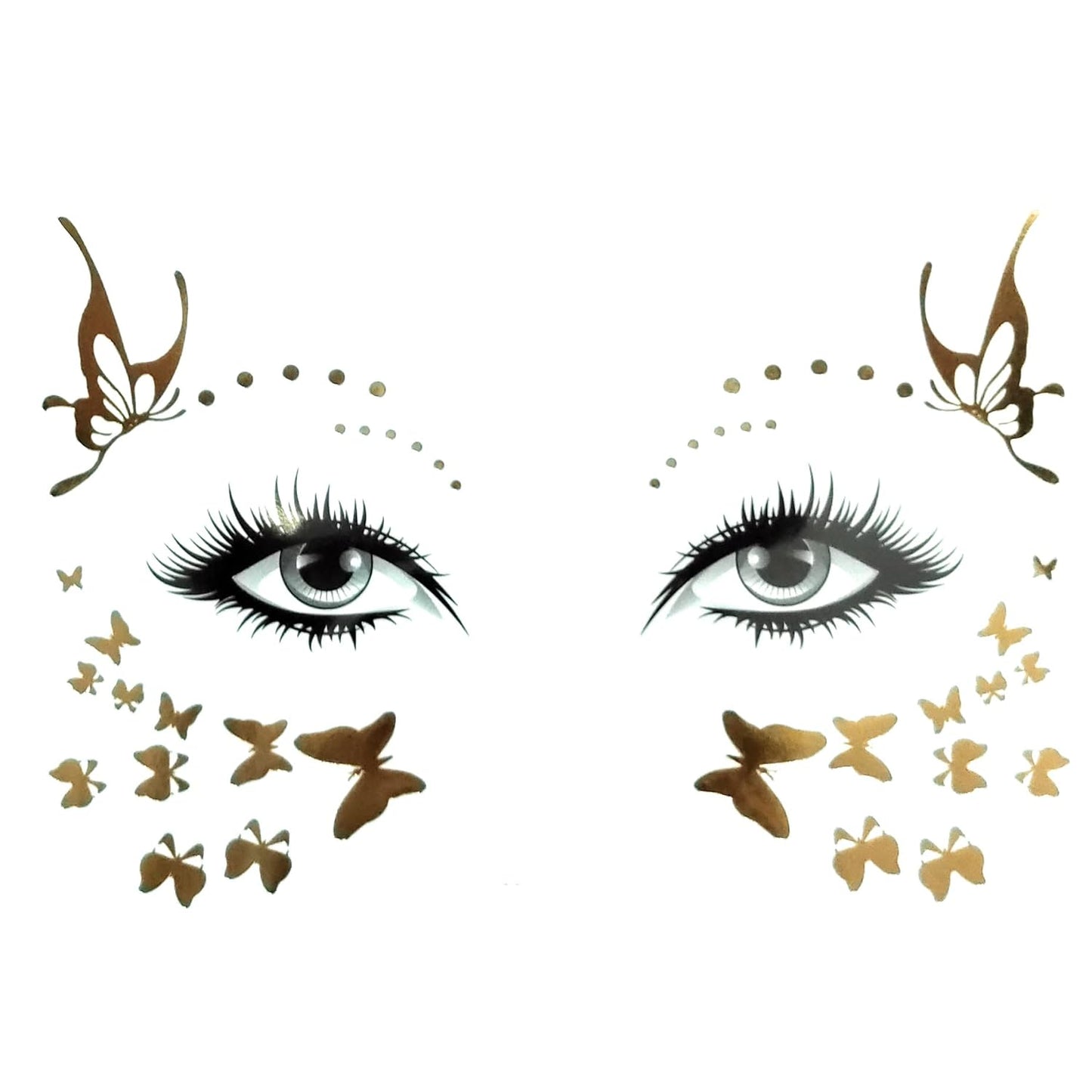 S.A.V.I Golden Face Temporary Tattoos - Achieve the Ideal Freckled Look with Beautiful Butterflies and Effortless Application, Authentic Appearance, Durable, and Simple Removal
