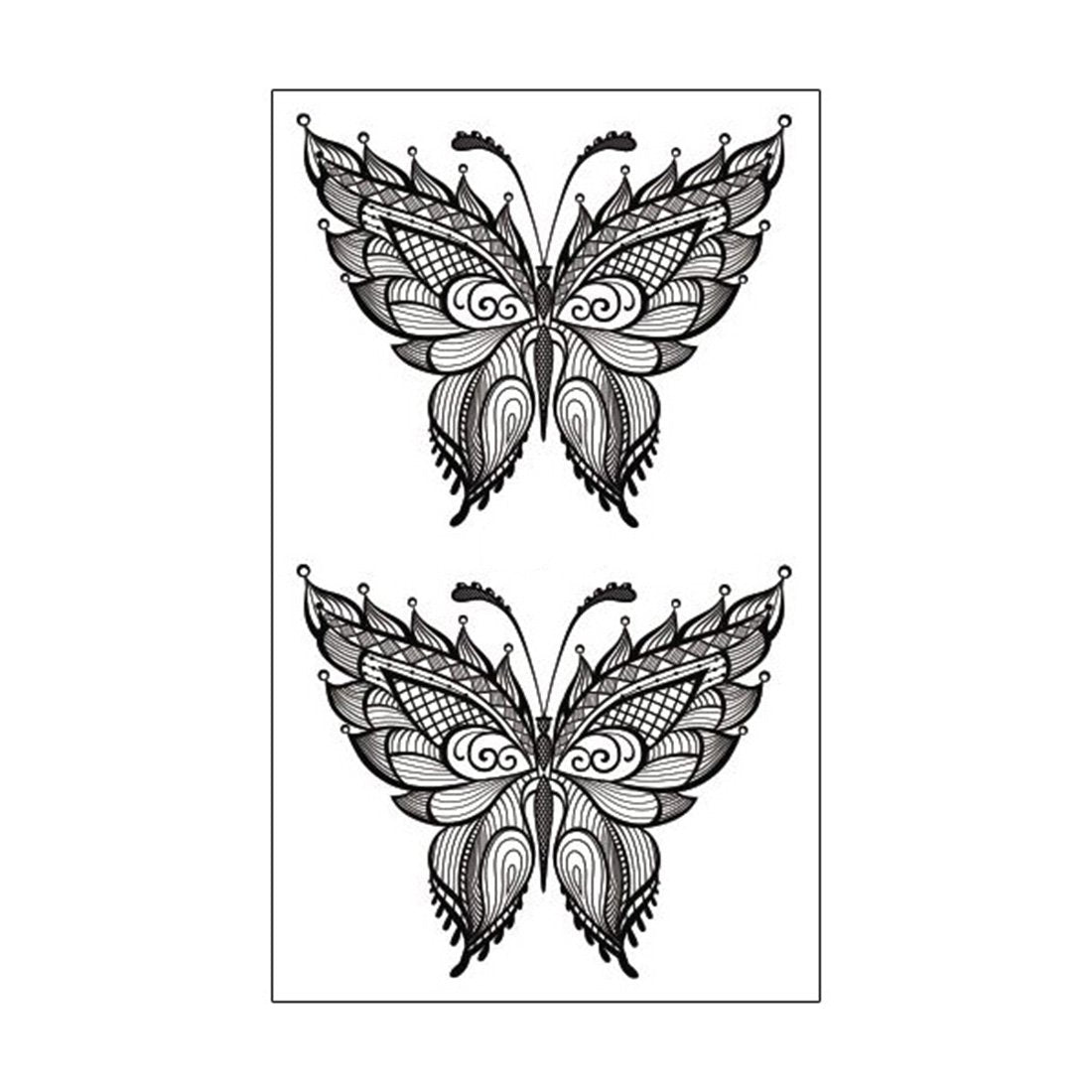 S.A.V.I 3D Temporary Tattoo Sticker Beautiful Black Butterfly Design Size 10.5x6CM - 1PC.