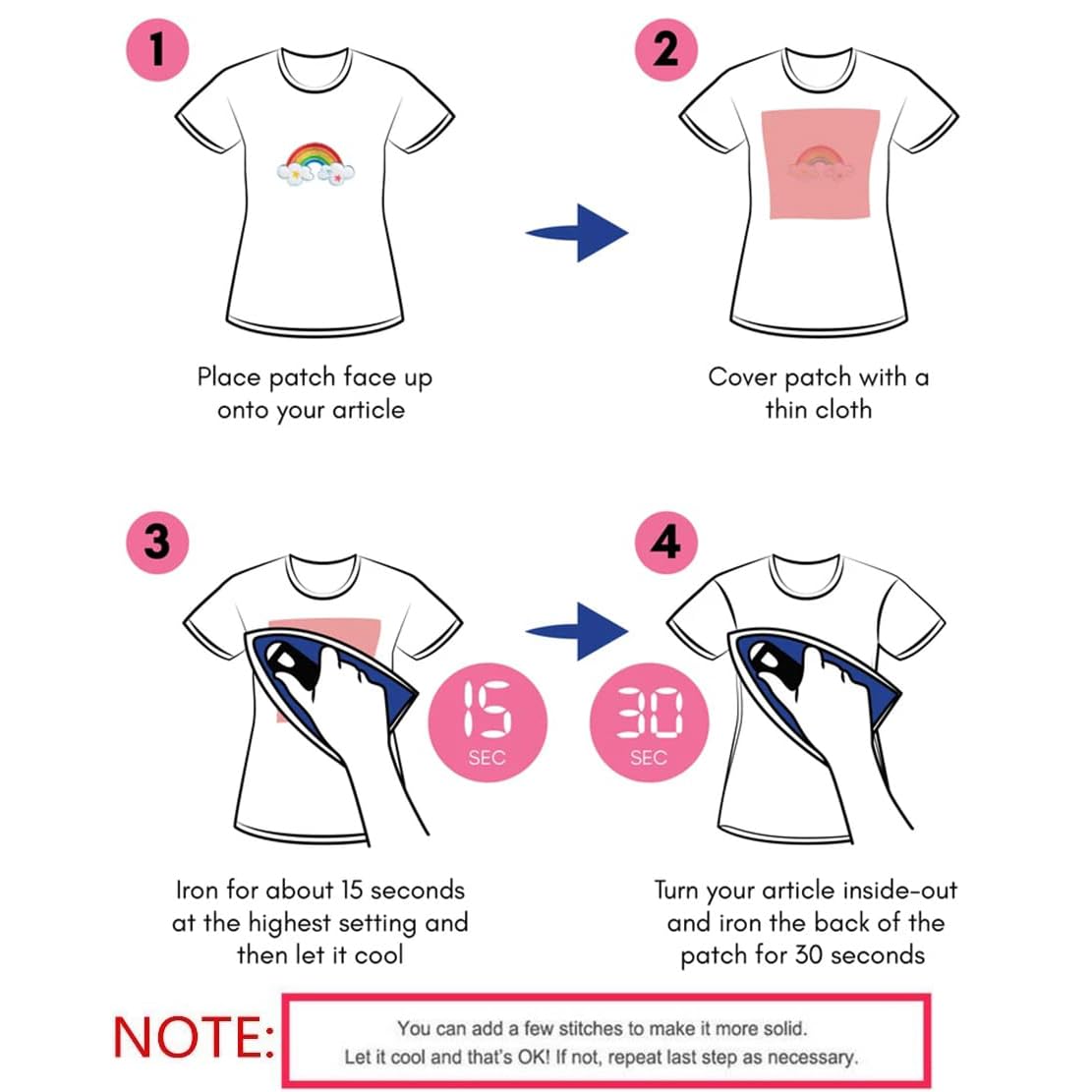 S.A.V.I 3D Red Cherry Blossom Embroidered Iron-On Patch for Clothes | Floral Appliqué for Sarees, Kurtis, Jackets & DIY | 7x6.1 inch| Heat Press Pre-Glued Fabric Patch for Repair & Decoration