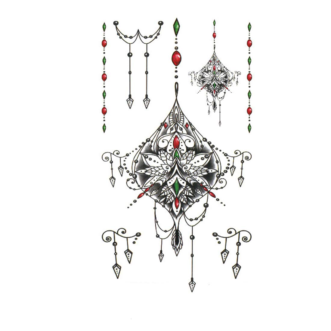 S.A.V.I 3D Temporary Tattoo Waterproof Sticker For Lower Back And Breast Colorful Lace Hanging Popular Sexy Designs Size - 24x14cm