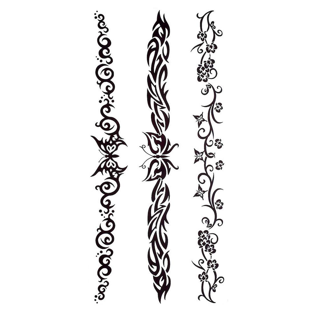 S.A.V.I 3D Temporary Tattoo Sticker Beautiful Black Colour Tribal Totem Cross Heart Popular Design Size 19x9 Cm - 1pc. (78)