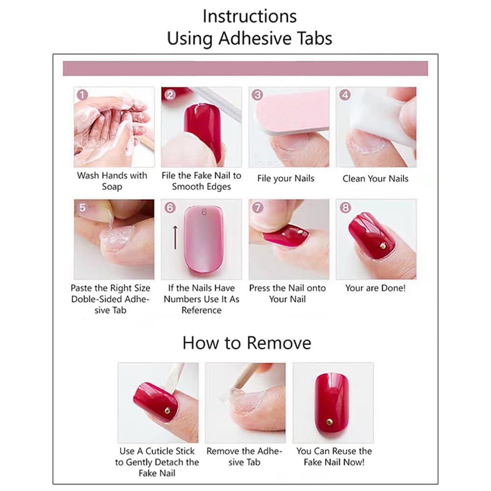 S.A.V.I 24 Pcs Pink Cat Eye & Cherry Print Press On Nails | Long Coffin Shape Glossy Nude Fake Nails for Women & Girls | Reusable Nail Art Tips with Glue & Adhesive Tabs – Salon Finish at Home