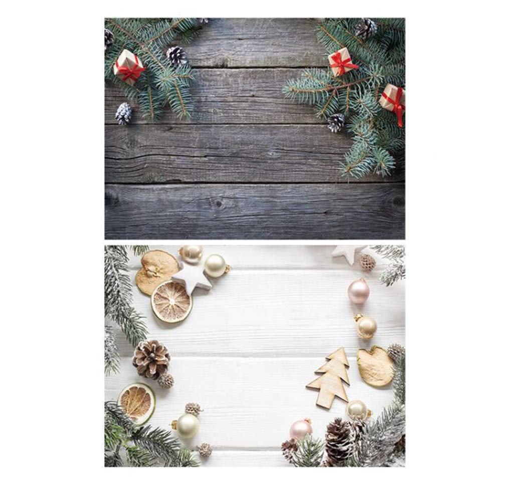 SAVIAURA 1 Sheet 2 in 1 Photography Backdrop 3D Flat Lay Tabletop Double-Sided 22x16 Photo Background PVC Wrinkle-Free for Small Products Food, Cosmetics Shoot (#13-Grey & White Wood Planks Pattern)