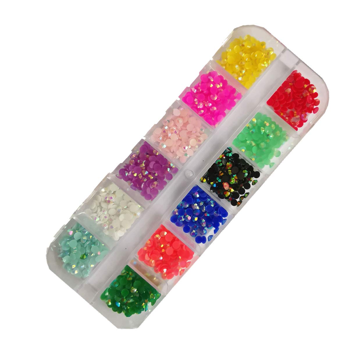 S.A.V.I 1PC. Palette 12 Colors DIY Nail Art AB Jelly Diamond Stones For Manicure
