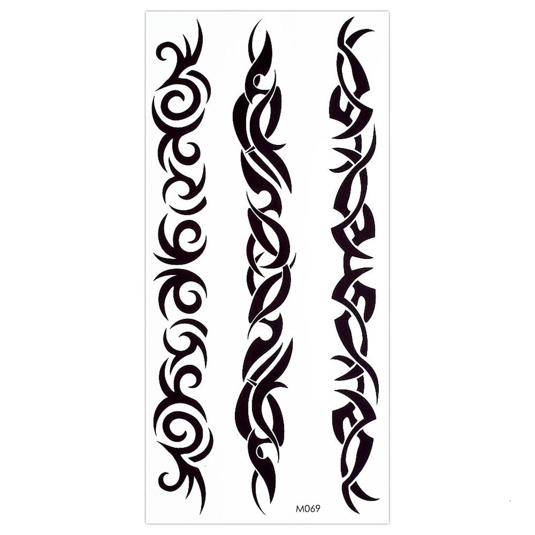S.A.V.I 3D Temporary Tattoo Sticker Beautiful Black Color Tribal Totem Popular Design Size 19x9 CM - 1PC.