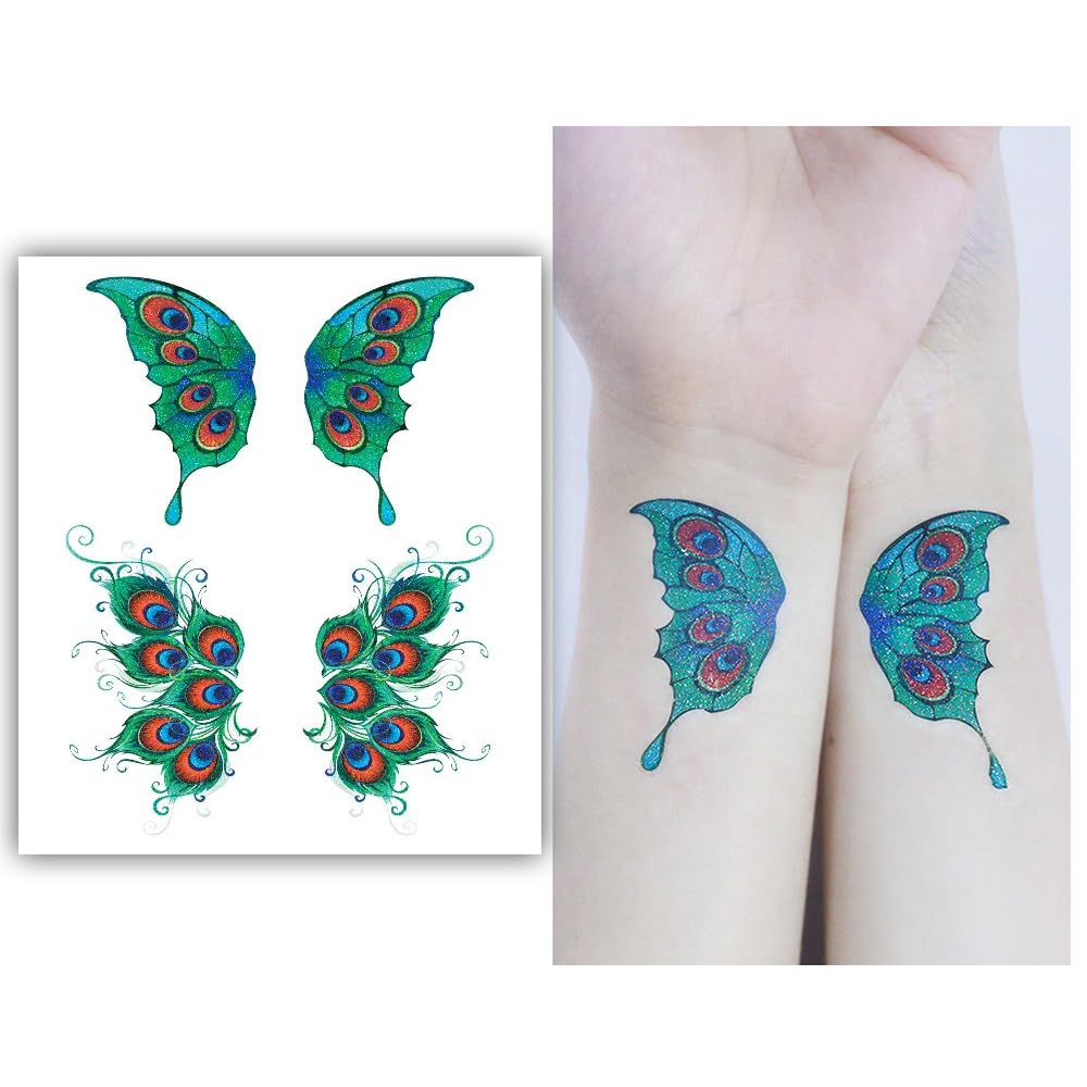 S.A.V.I Glitter Butterfly Peacock Wings Tattoo – Waterproof Eye Face Body Sticker for Women Girls Amazon.in Beauty