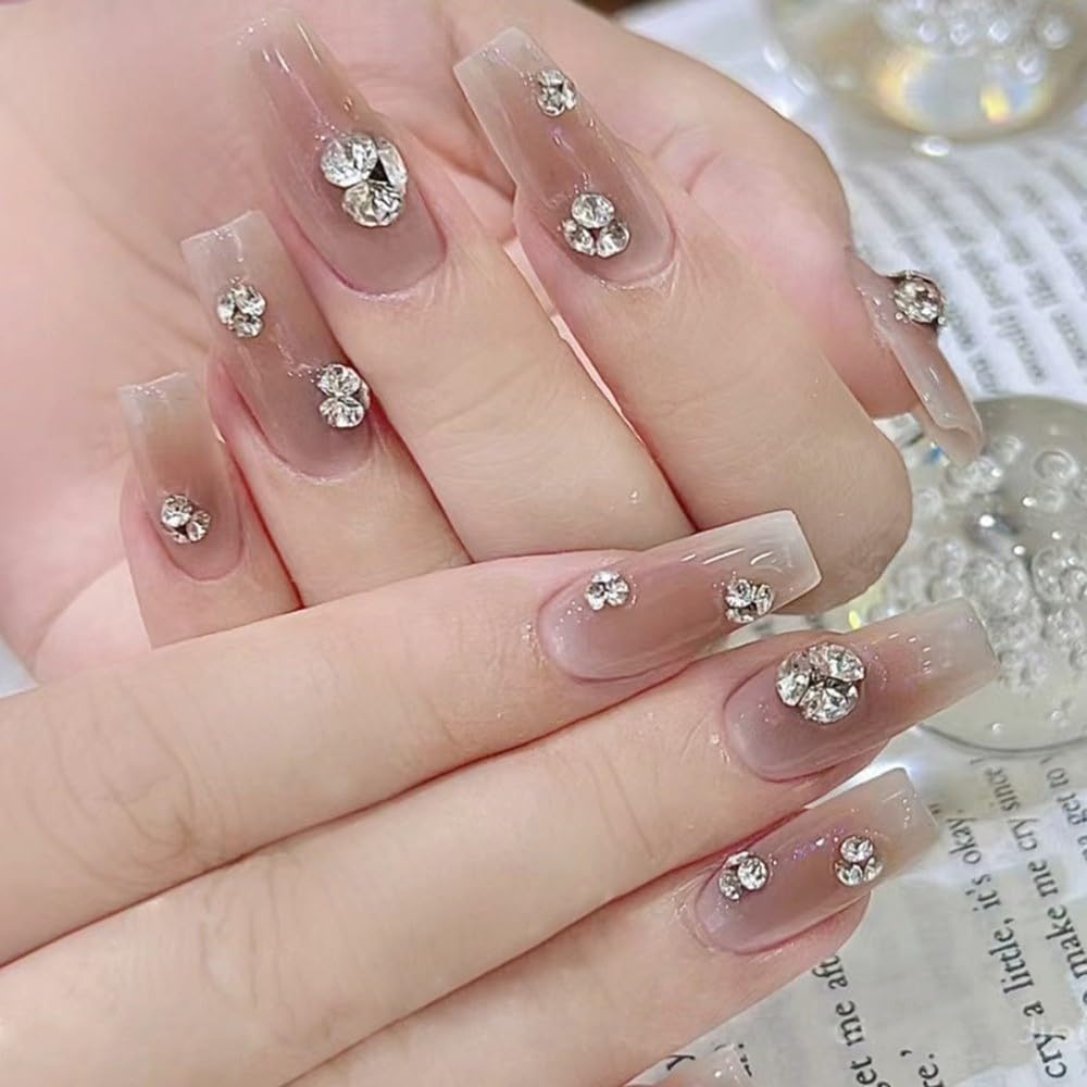 S.A.V.I 1000pcs White Crystal Nail Rhinestones | Pointed-Back Glass Stones in 6 Sizes | 3D Nail Art Decoration Gems for DIY Manicure, Acrylic Nails & Salon Use