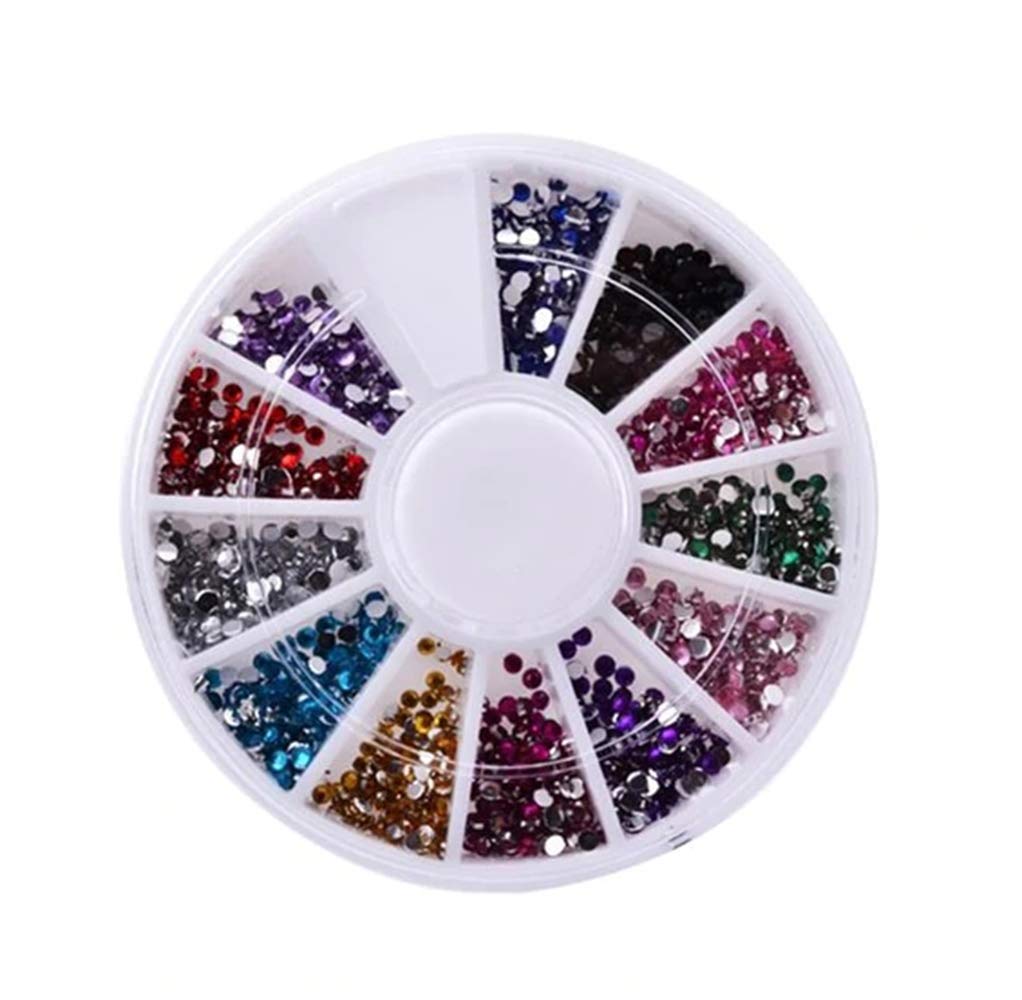 S.A.V.I 1 PC. DIY 3D Nail Art Manicure Decoration Wheel Acrylic Crystal Glitter Rhinestones - 12 Styles