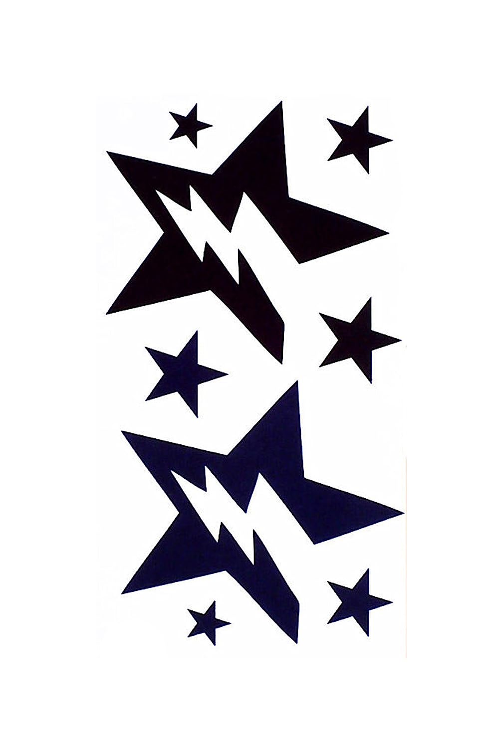 S.A.V.I 3D Temporary Tattoo Big Stars Design Size 10.5x6CM - 1PC.