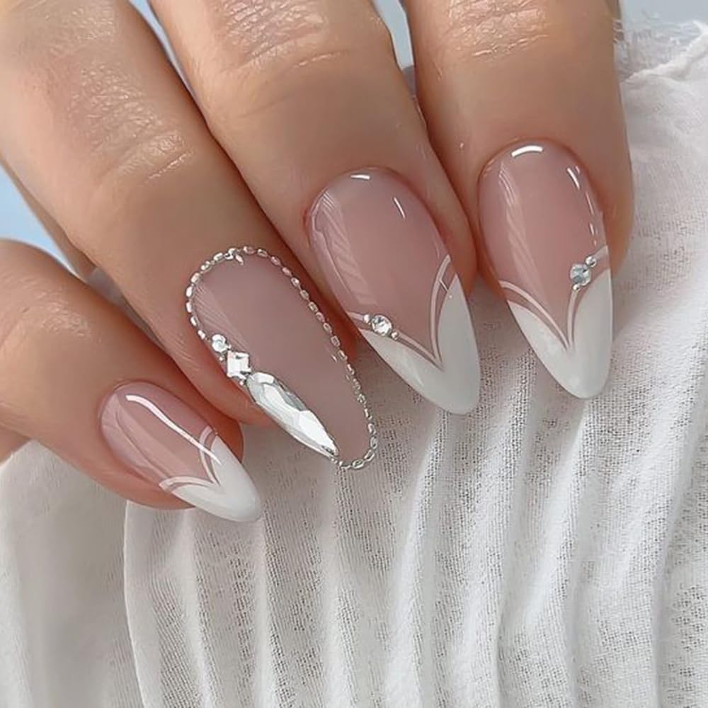 S.A.V.I White 3D Resin Rhinestones for Nail Art – 12 Shapes Box | Mixed Sizes 3mm-10mm | Nail Decoration Gems for DIY Manicure & Pedicure Design, Crafts, Jewelry Making (12 Sections)