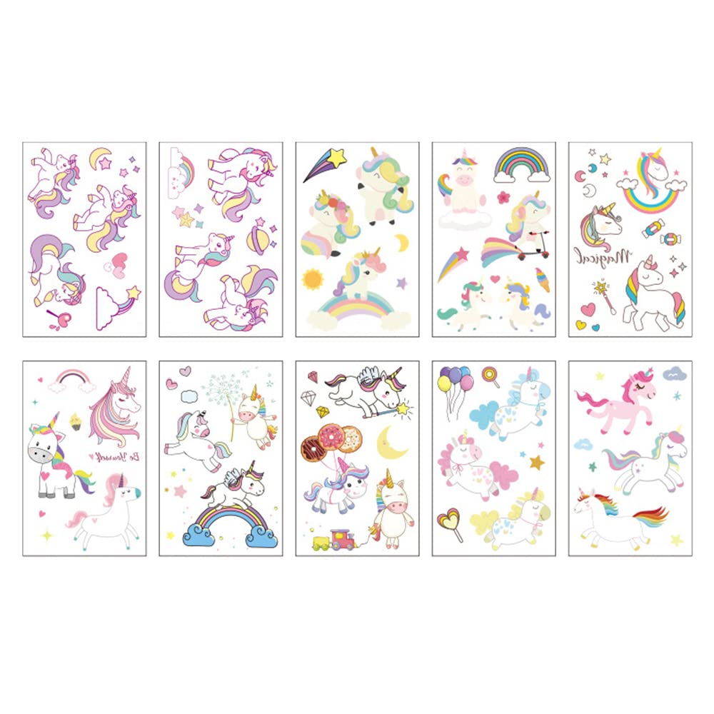 S.A.V.I 10PCS. Unicorn Temporary Tattoo Stickers For Kids