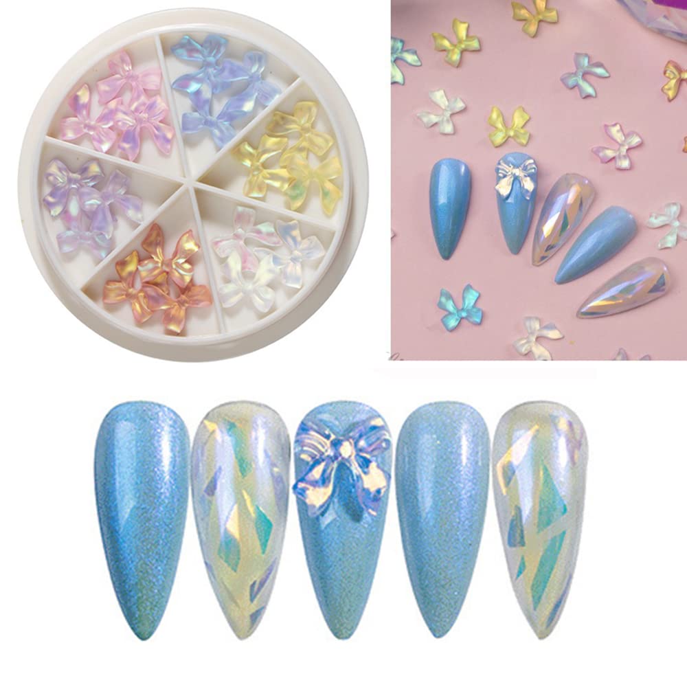 S.A.V.I 6 Grids 3D Aurora, Bow Nail, Fashion Accessories, DIY Decoration Manicure Girls Women