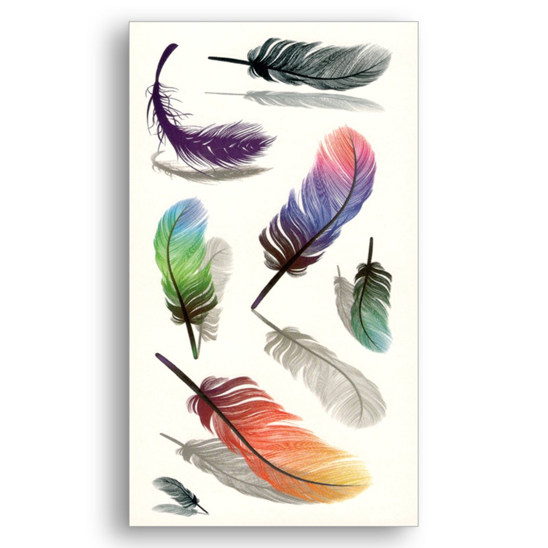 S.A.V.I 3D Temporary Tattoo Color Feathers Design Size 10.5x6CM - 1PC.