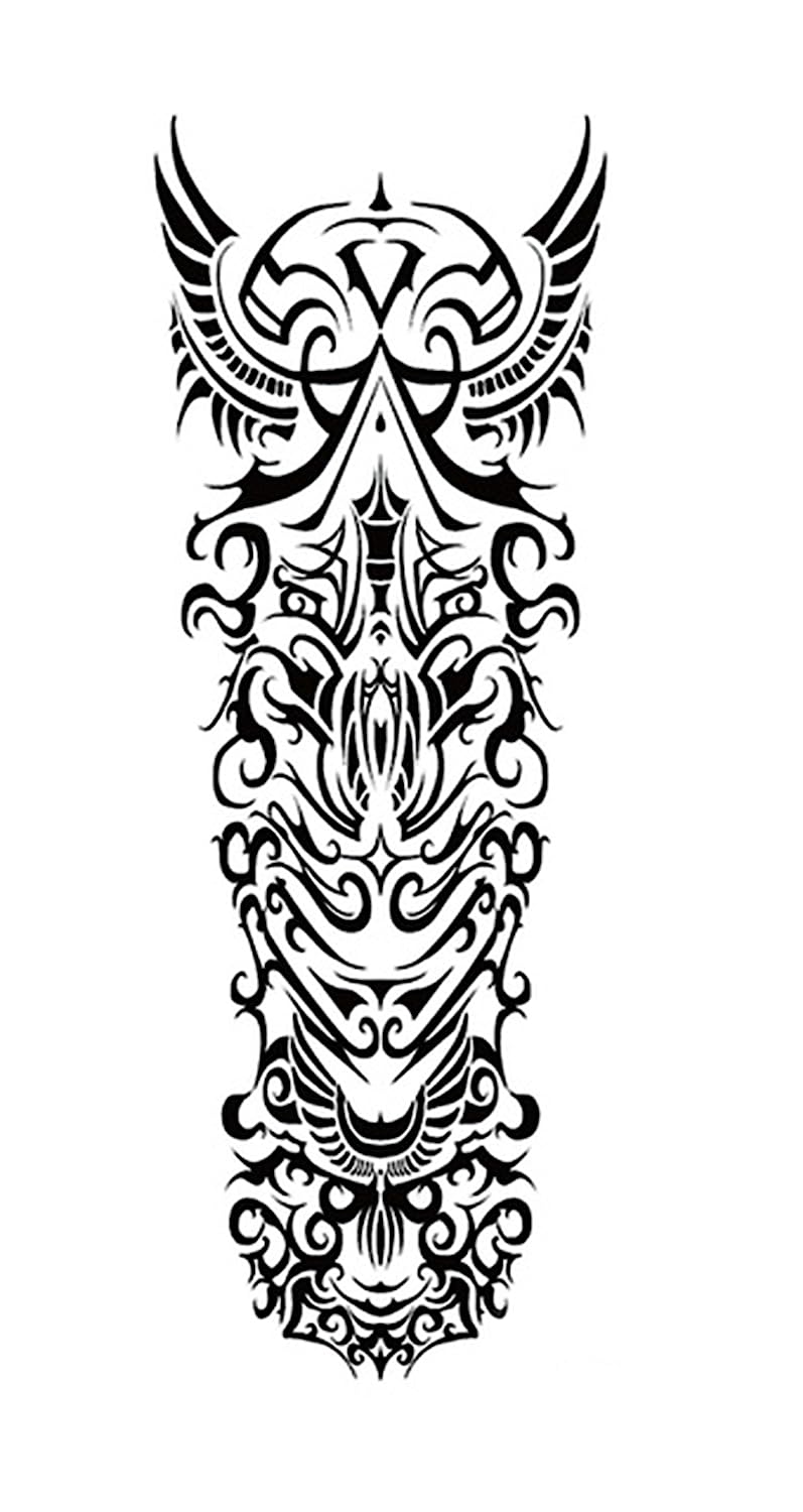 S.A.V.I Full Arm Hand Temporary Tattoo Totem Design Size 48x17cm