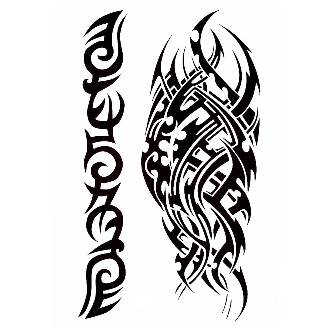 S.A.V.I 3D Temporary Tattoo Waterproof Sticker Beautiful Black Big Tribal Totem