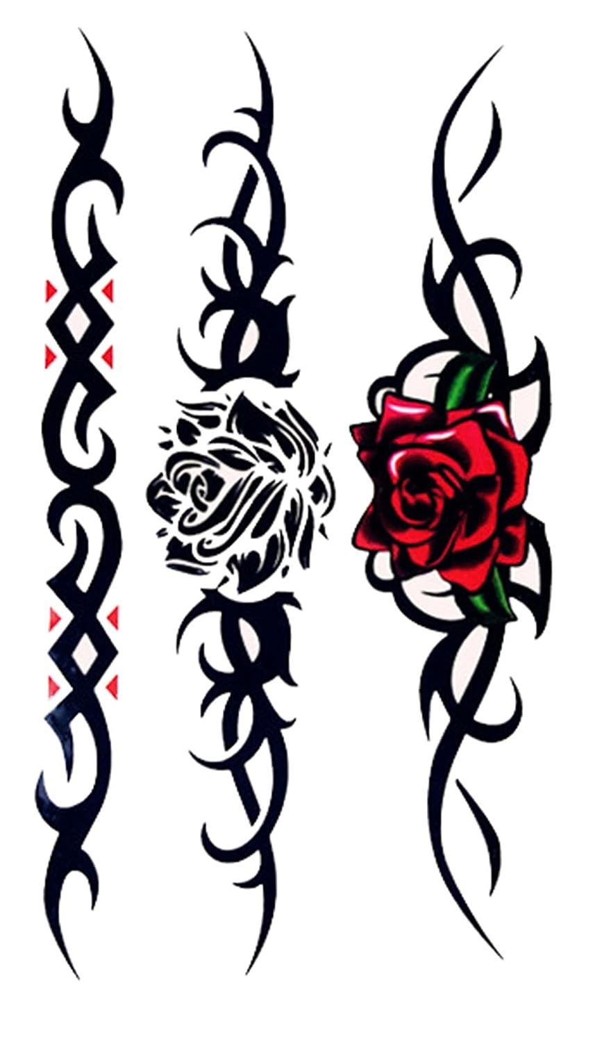 S.A.V.I 3D Rose Hand Design Temporary Tattoo, Size- 10.5x6cm