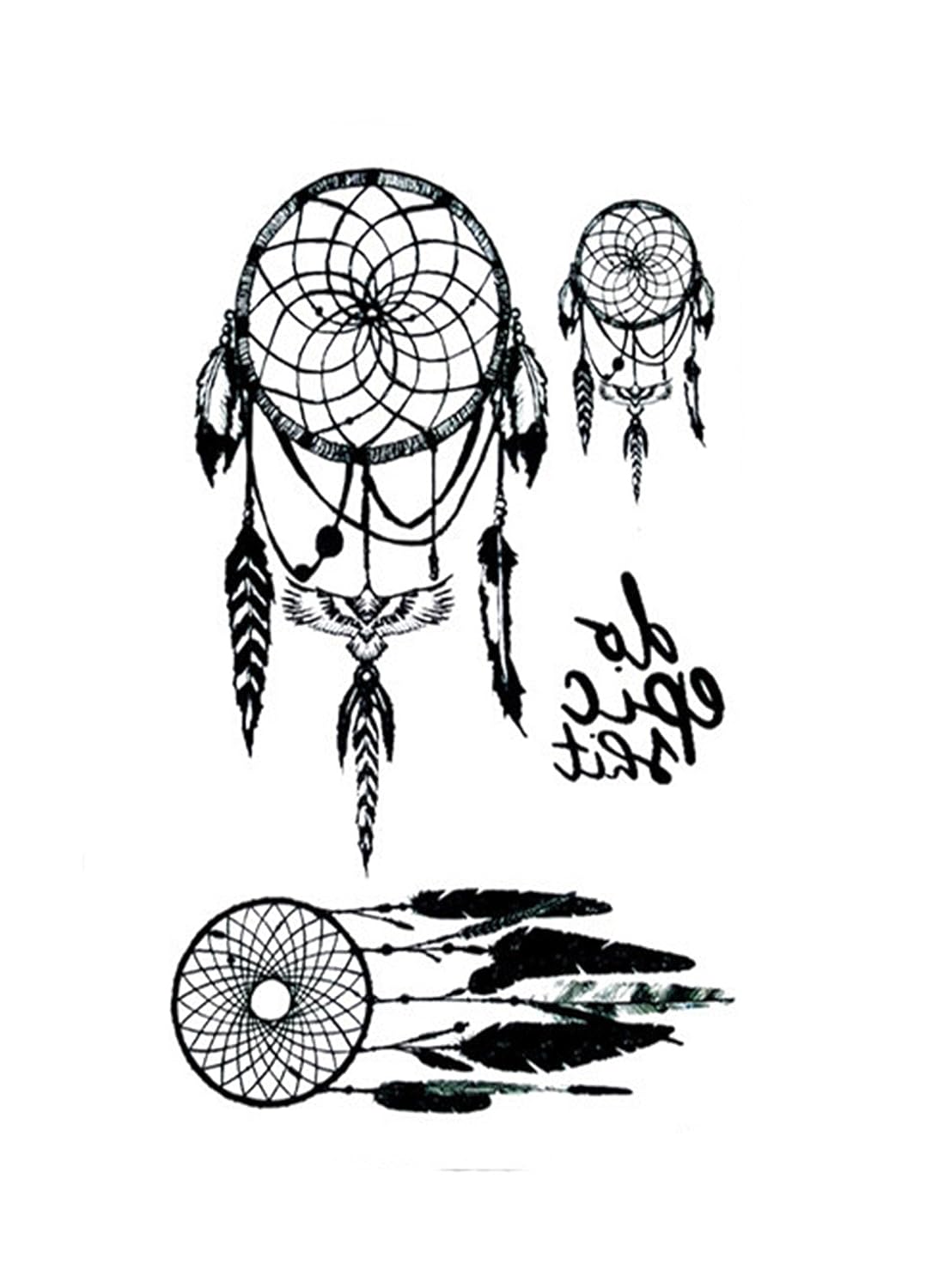 S.A.V.I 3D Temporary Tattoo Black Dream Catcher Design Size 10.5x6CM - 1PC.