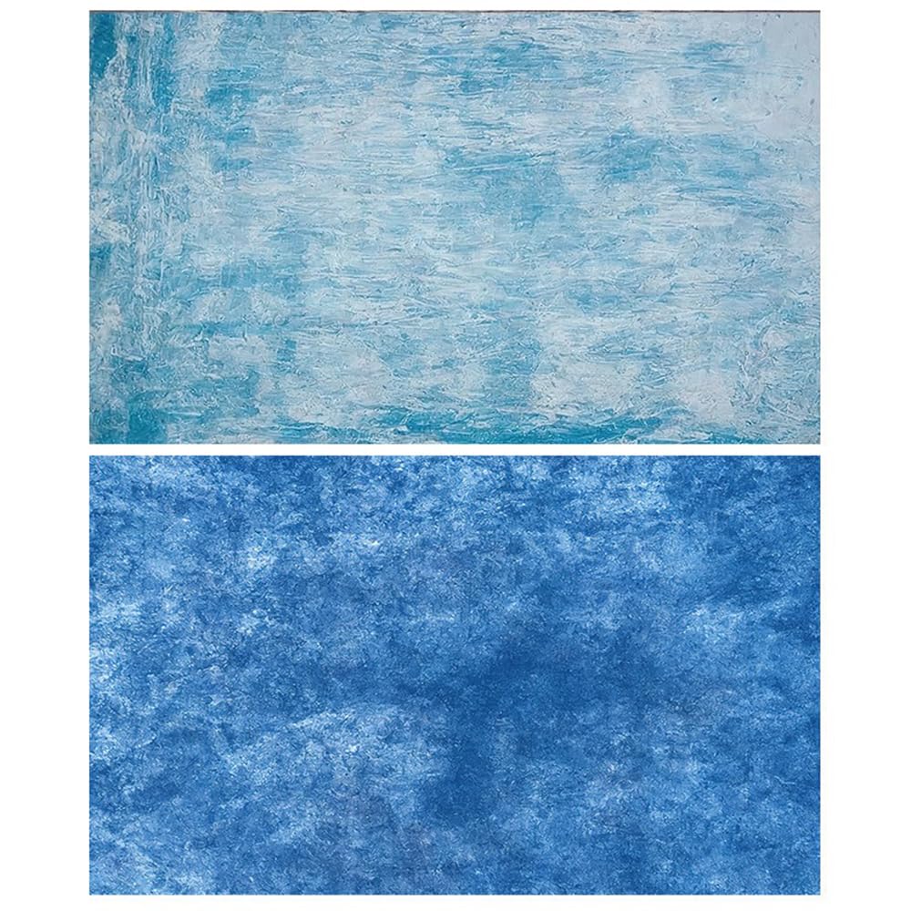 SAVIAURA 2-in-1 Tabletop Photography Backdrop - Waterproof, Double-Sided, 3D Flat Lay Design, 1 Sheet (#42 Watercolor Blue Gradient Pattern)