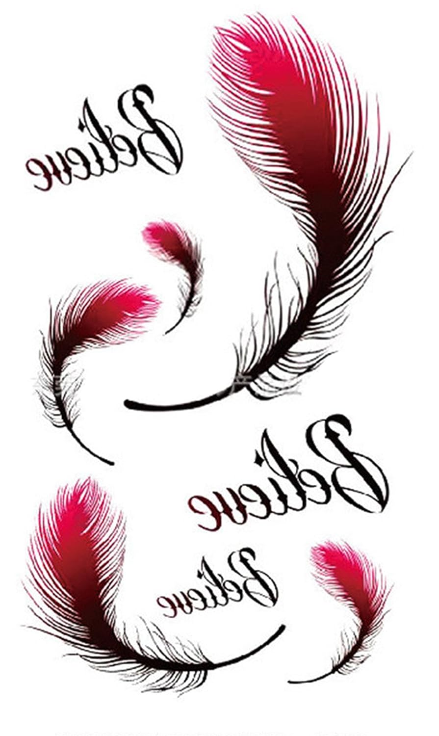 S.A.V.I 3D Temporary Tattoo Feather Design Size 10.5x6CM - 1PC.