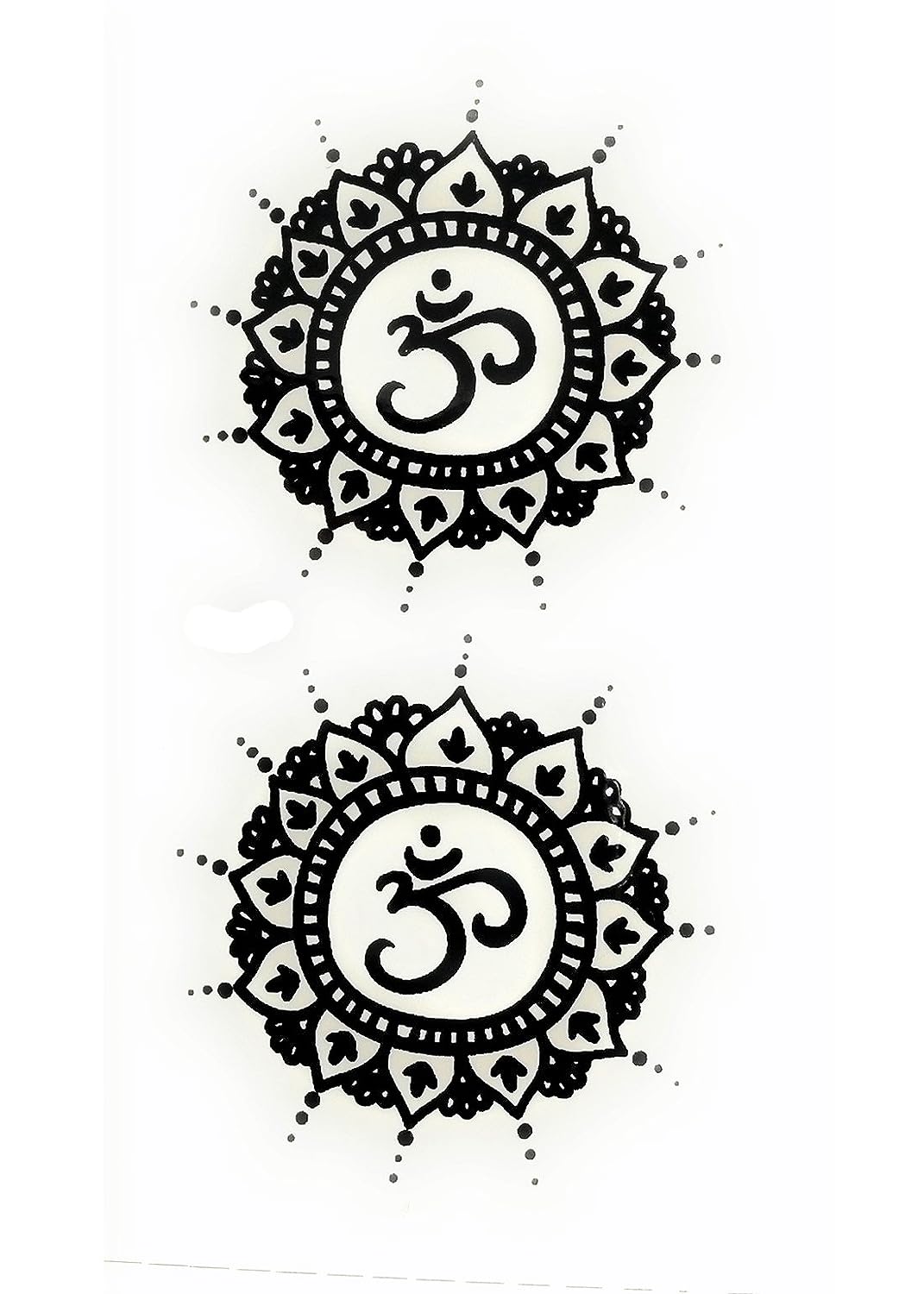 S.A.V.I 3D Temporary Tattoo Sticker Beautiful Black Text OM Popular Design Size 10.5x6CM - 1PC.