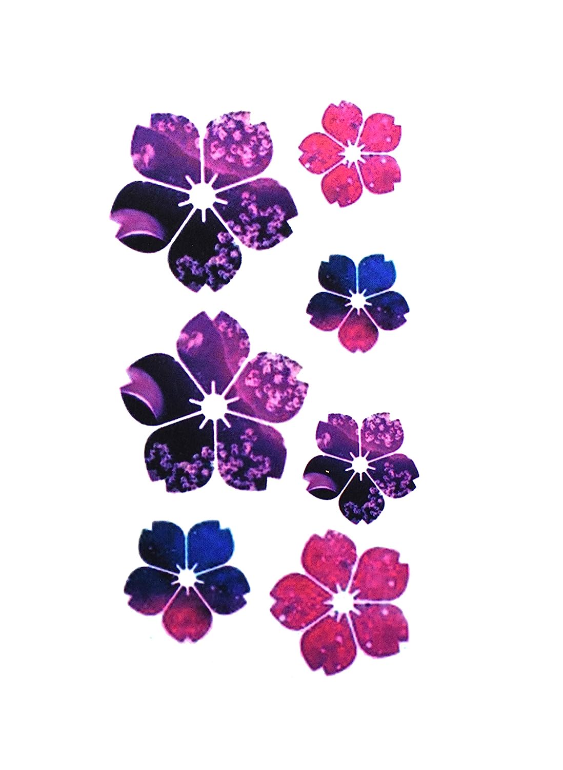 S.A.V.I 3D Temporary Tattoo Small Flower Design Size 10.5x6CM - 1PC.
