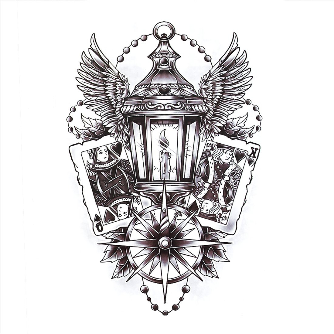 S.A.V.I 3D Temporary Tattoo Waterproof Sticker Beautiful Black Big Winged Man Popular New Designs Size - 21x15cm (531)