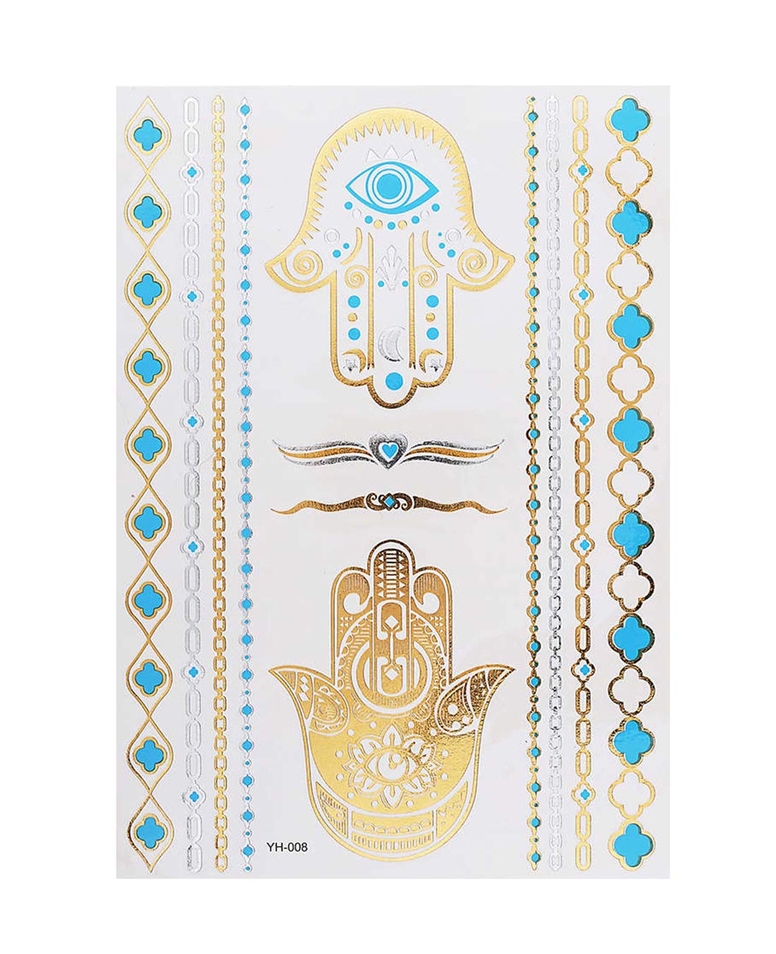 S.A.V.I 3D Temporary Tattoo Metallic Sticker, 21X15Cm, Gold, 2 G