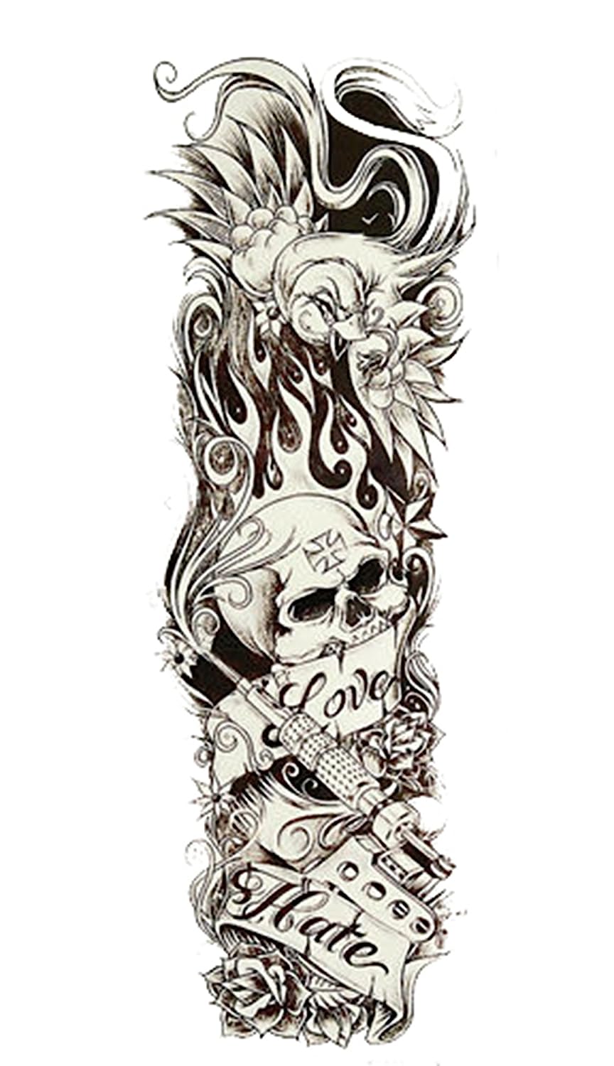 S.A.V.I Temporary Tattoo For Girls Men Women Full Arm Hand 3D Sticker Size 48x17CM