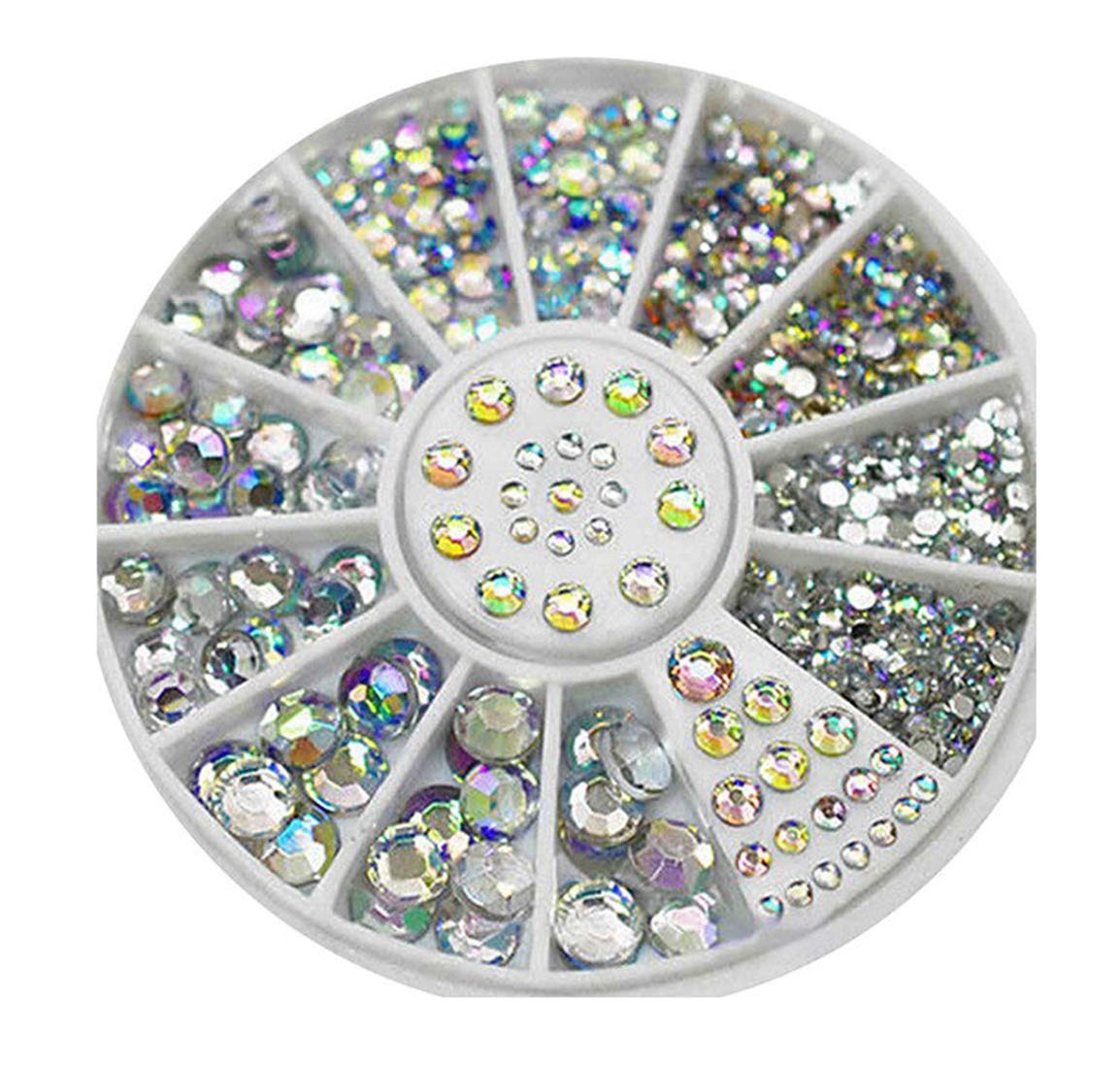 S.A.V.I 1 PC. DIY 3D Nail Art Manicure Decoration Wheel Acrylic Crystal Glitter Rhinestones - 12 Styles