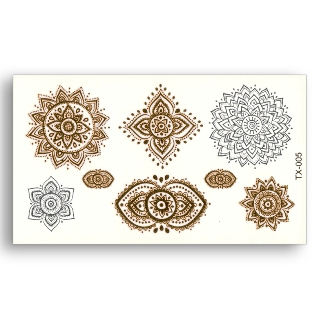 S.A.V.I 3D Temporary Tattoo Golden and Silver Metallic Sticker Design Size 10.5x6cm - 1pc. (5), Gold, 4 g