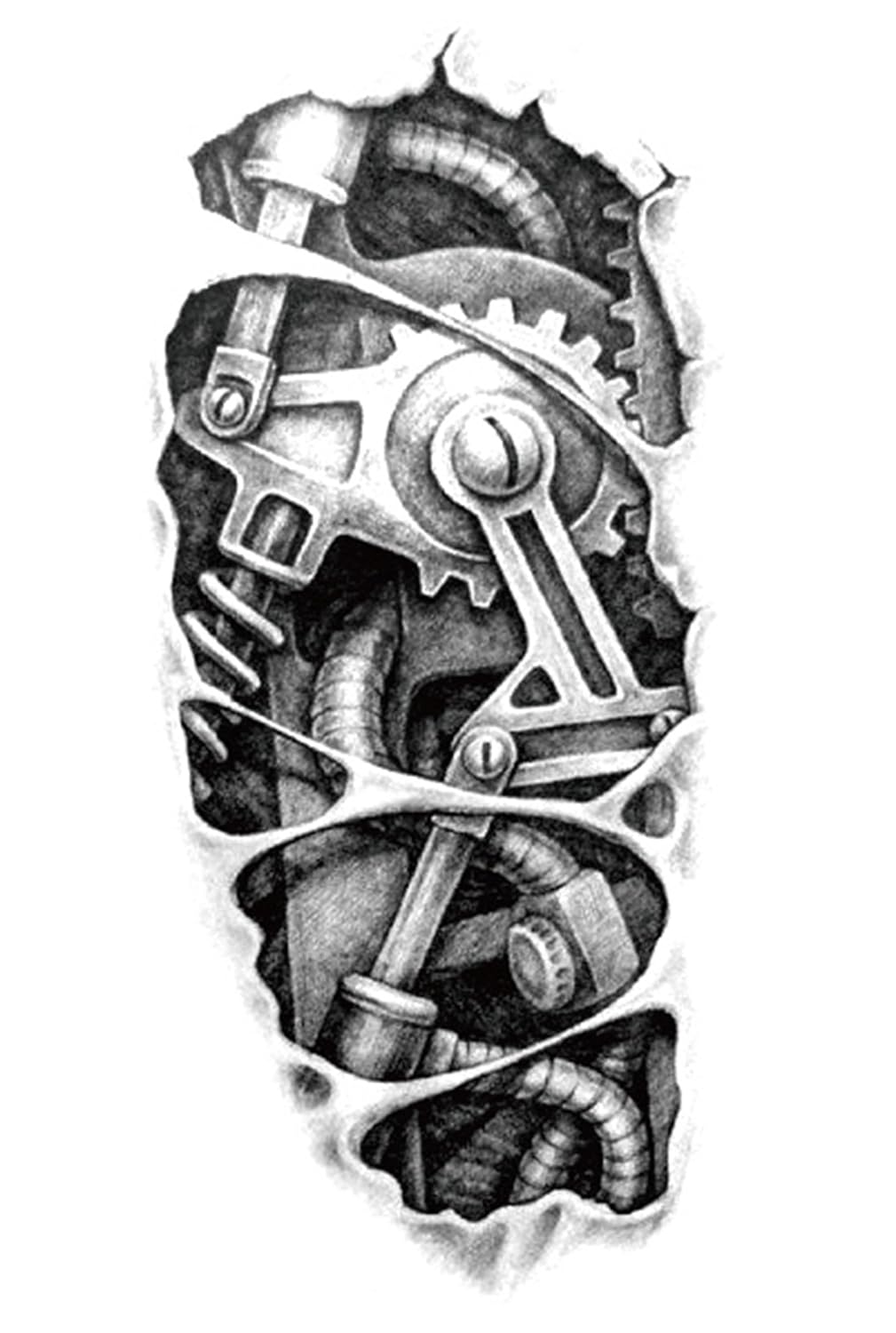 S.A.V.I Temporary Tattoo For Girls Men Women 3D Robot Arm Sticker Size 19x12cm - 1pc. (600)