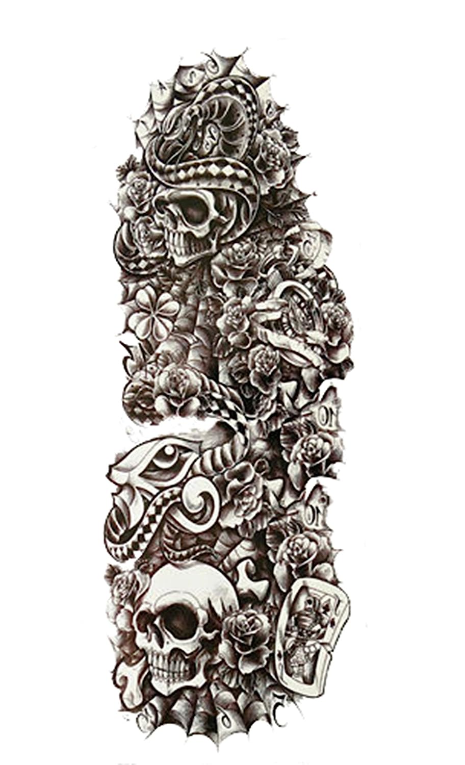 S.A.V.I Temporary Tattoo For Girls Men Women Full Arm Hand 3D Sticker Size 48x17CM