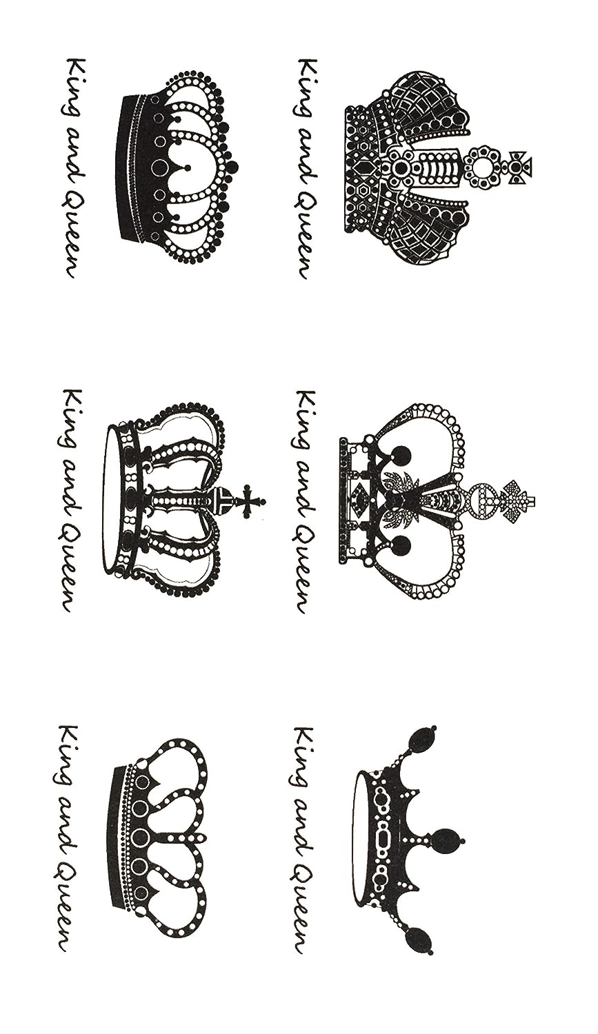 S.A.V.I 3D Temporary Tattoo Small Crowns Design Size 10.5x6cm - 1pc.
