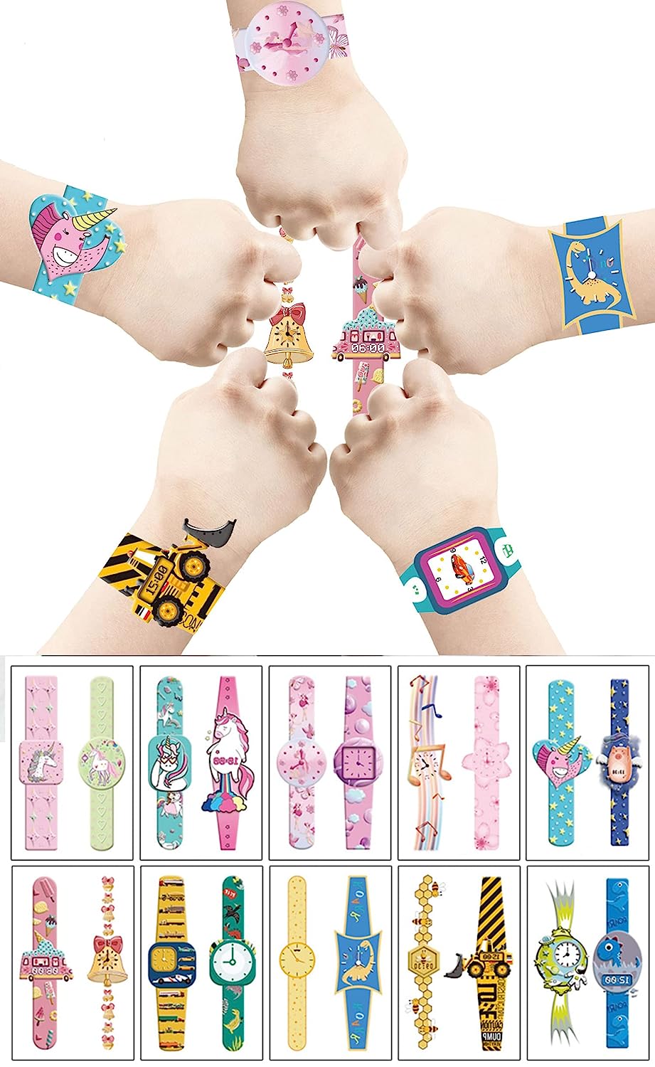 S.A.V.I 10pcs Waterproof Wrist Watch Temporary Tattoo Stickers For Kids