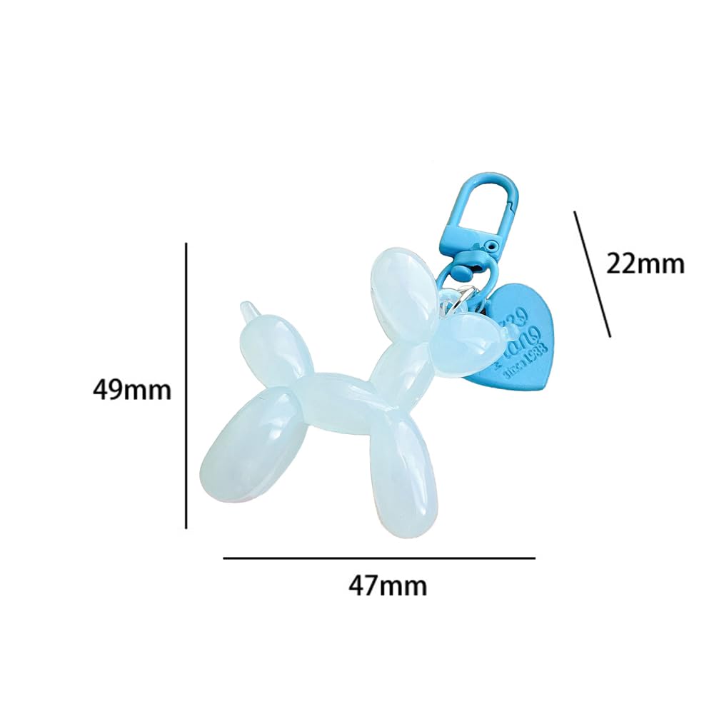 S.A.V.I Resin Blue Balloon Dog Keychain | Cute 3D Animal Charm for Bags & Keys | Durable 49mm Mini Accessory | Stylish Lightweight Key Ring for Men, Women & Kids (Blue)