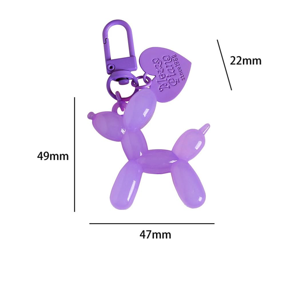 S.A.V.I Resin Purple Balloon Dog Keychain | Cute 3D Animal Charm for Bags & Keys | Durable 49mm Mini Gift Accessory | Stylish Lightweight Key Ring for Men, Women & Kids (Purple)