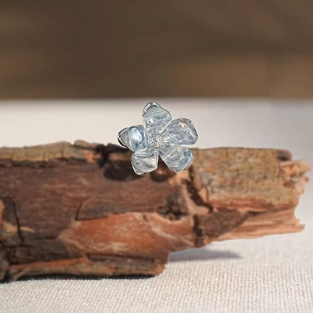 S.A.V.I Silver Hair Bun Stick Pin for Women | 13.5cm Metal Juda Stick with Transparent Crystal Flower | Elegant Floral Hair Accessory for Party, Bridal & Traditional