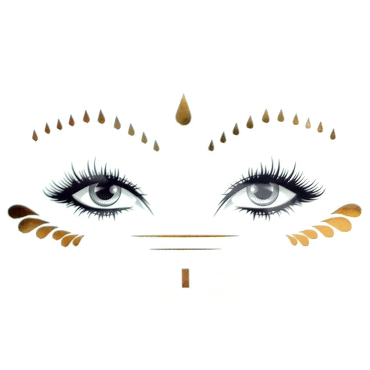 S.A.V.I Golden Face Temporary Tattoos - Achieve the Ideal Freckled Look with Effortless Application, Authentic Appearance, Durable, and Simple Removal, Plus Bindi Decorations