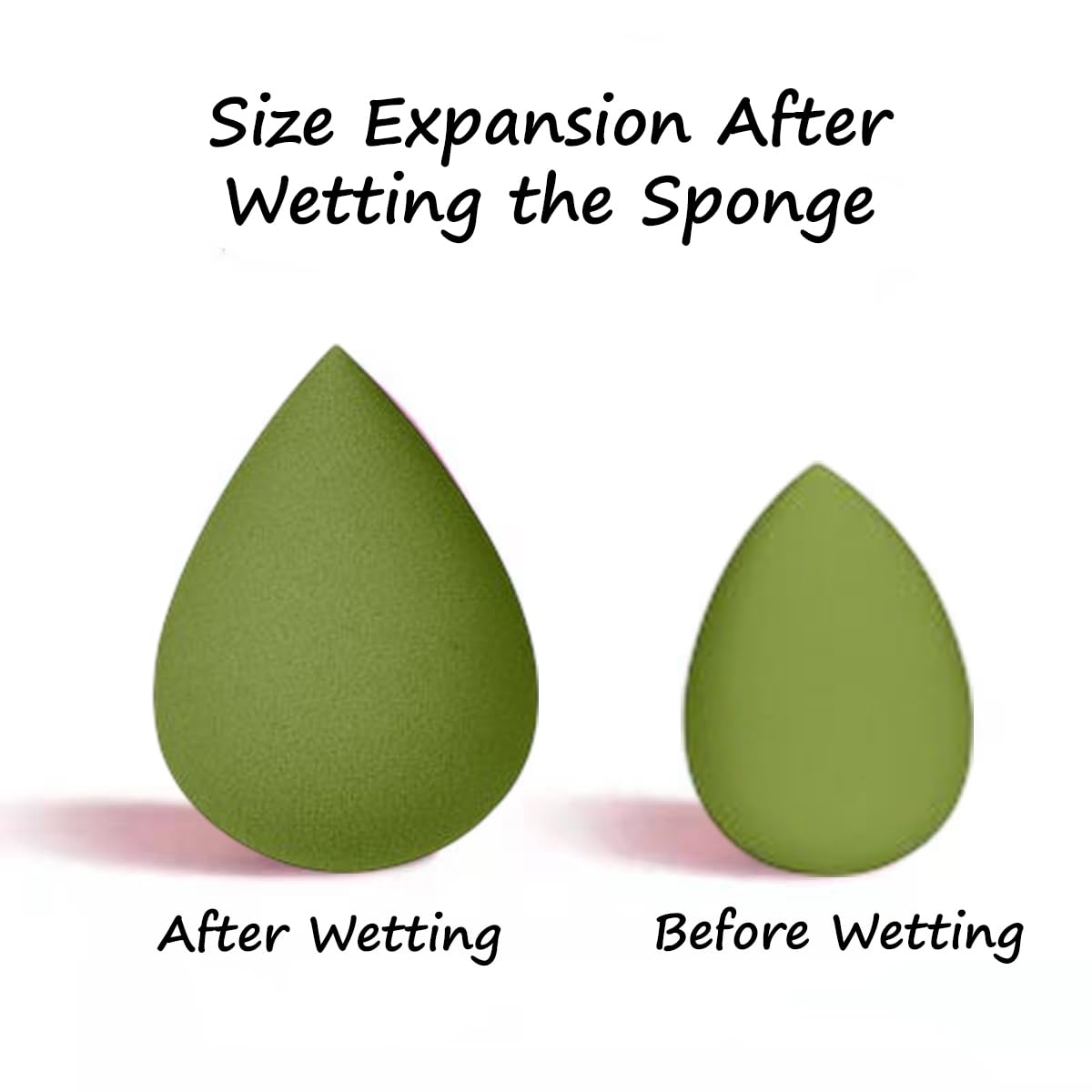 S.A.V.I 6 Pcs Green Beauty Blender Makeup Sponge Set | Soft Egg-Shaped Foundation & Concealer Puff for Flawless Blending | Latex-Free, Reusable, Wet & Dry Use | 4 Large + 2 Mini Sponges with Storage Jar (Green)