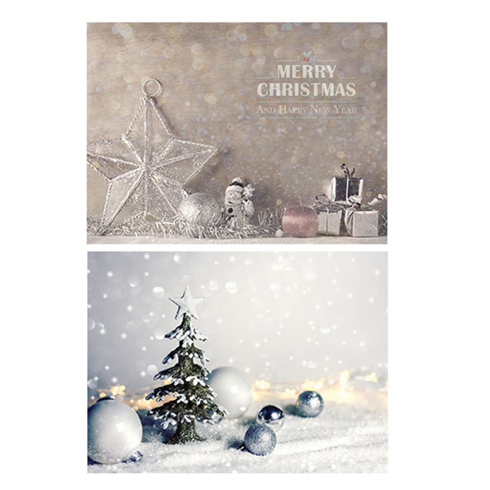 SAVIAURA 1 Sheet 2 in 1 Photography Backdrop 3D Flat Lay Tabletop Double-Sided Photo Background PVC Wrinkle-Free Small Products Photo Shoot (Christmas & New Year)