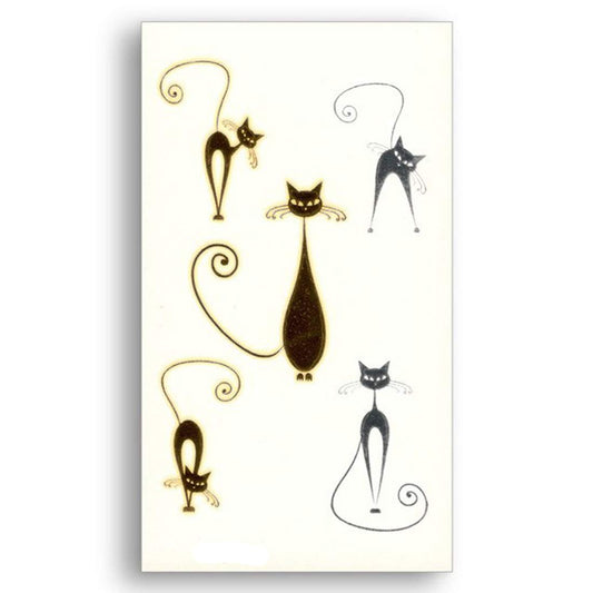 S.A.V.I 3D Temporary Tattoo Golden and Silver Metallic Sticker Design Size 10.5x6cm - 1pc. (21), Gold