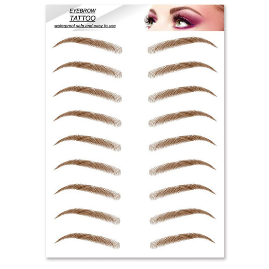 S.A.V.I 9 Pairs Natural Brown Eyebrow Tattoos, Long Lasting Up to 4 Days, Waterproof Eyebrow Temporary Tattoo Sticker - 1 Sheet #7BR