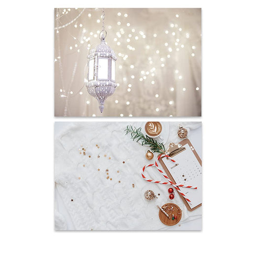 SAVIAURA 1 Sheet 2 in 1 Photography Backdrop 3D Flat Lay Tabletop Double-Sided 22x16 Photo Background PVC Wrinkle-Free for Small Products Food, Cosmetics Shoot (#20-White Lights White Surface)